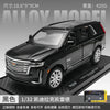 A black 1:32 scale diecast pull-back model of a Cadillac Escalade SUV.