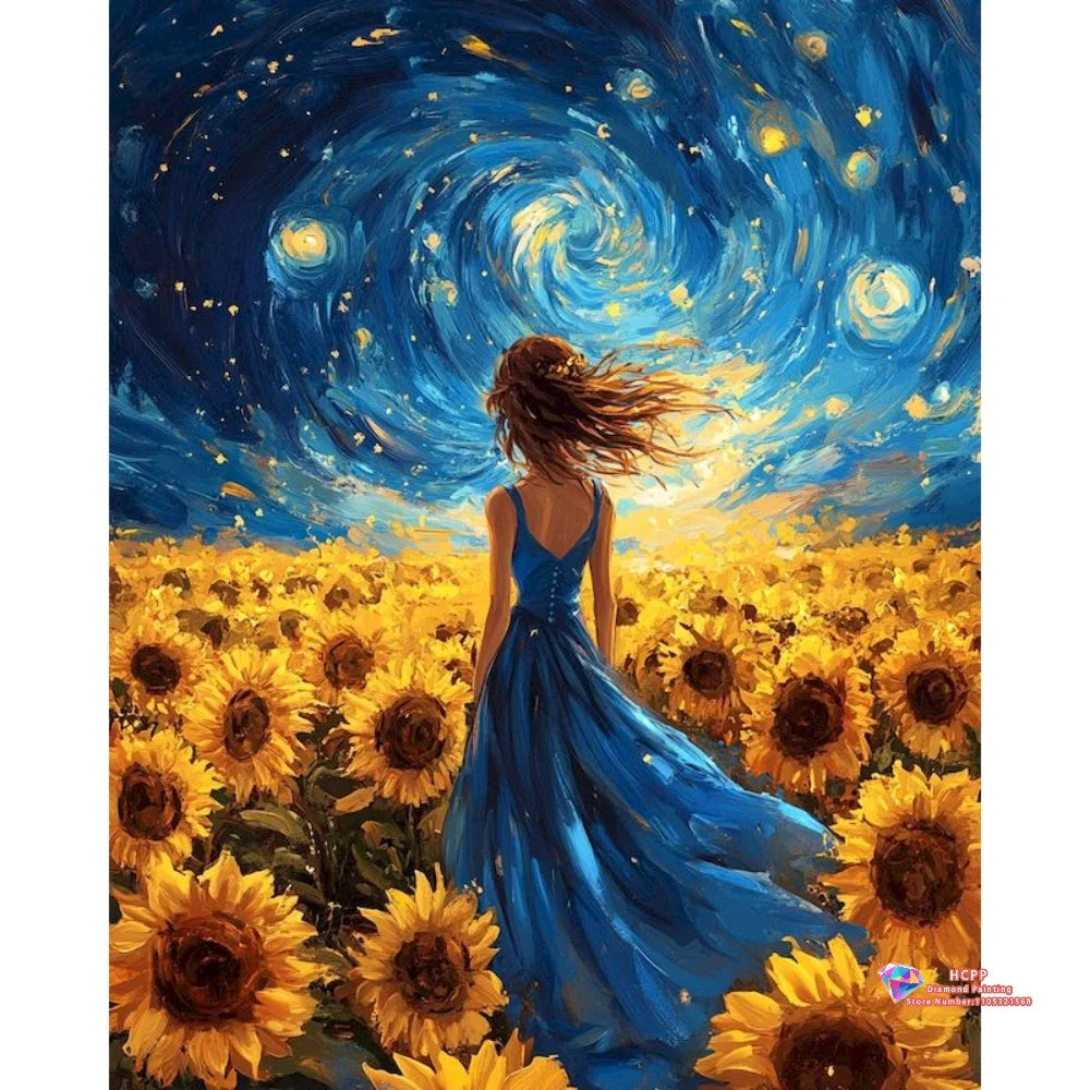 Cartoon Girl Portrait 5D Diamond Painting Kit