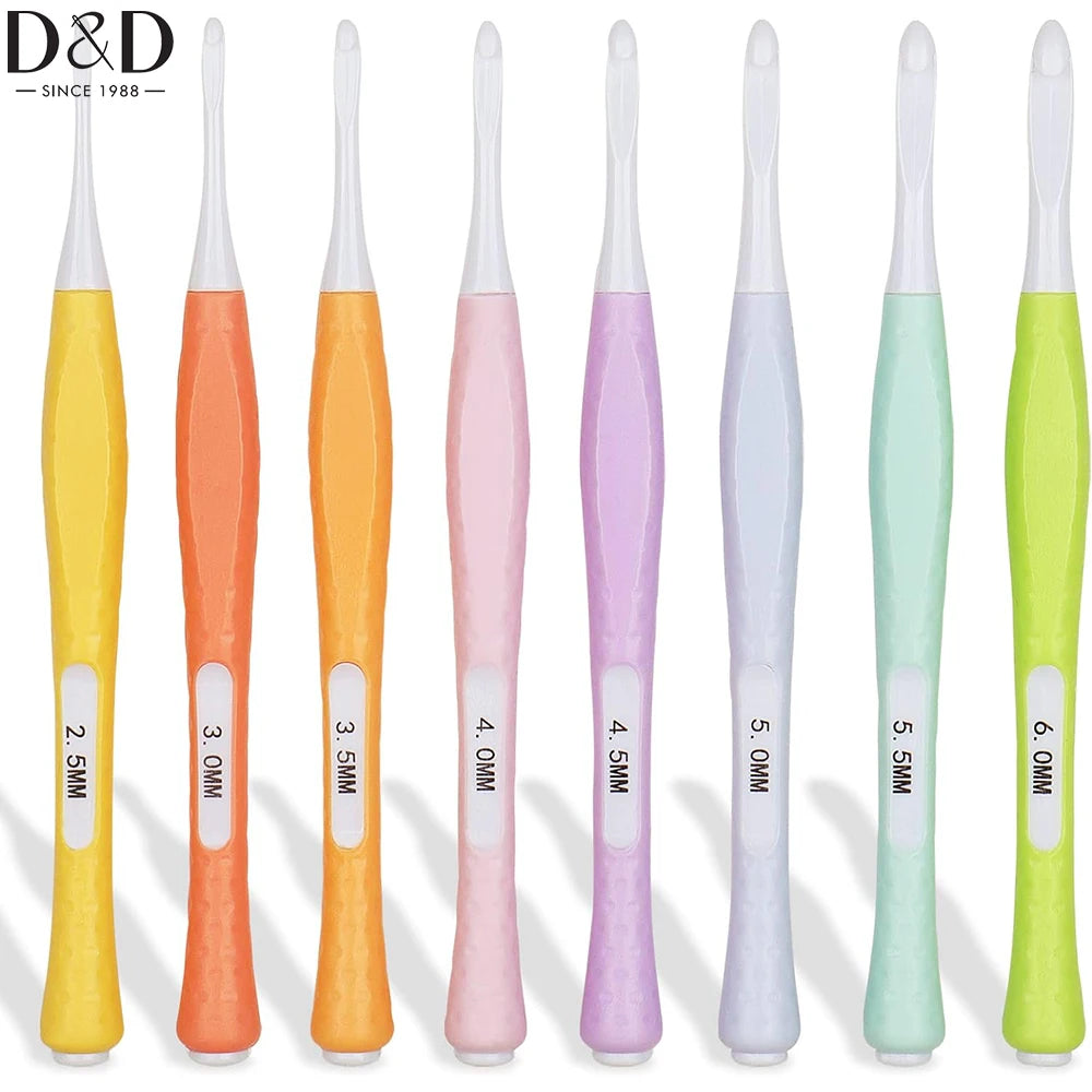 Ergonomic Non-Slip Crochet Hook Set (8 Sizes)