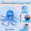 A blue octopus stress relief squishy toy with fins and tentacles shown against a light background.