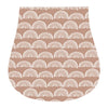A pattern of light brown fabric with repeating white, arched lines.