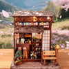 DIY Wooden Miniature Japanese Tavern Model Kit with LED Lighting