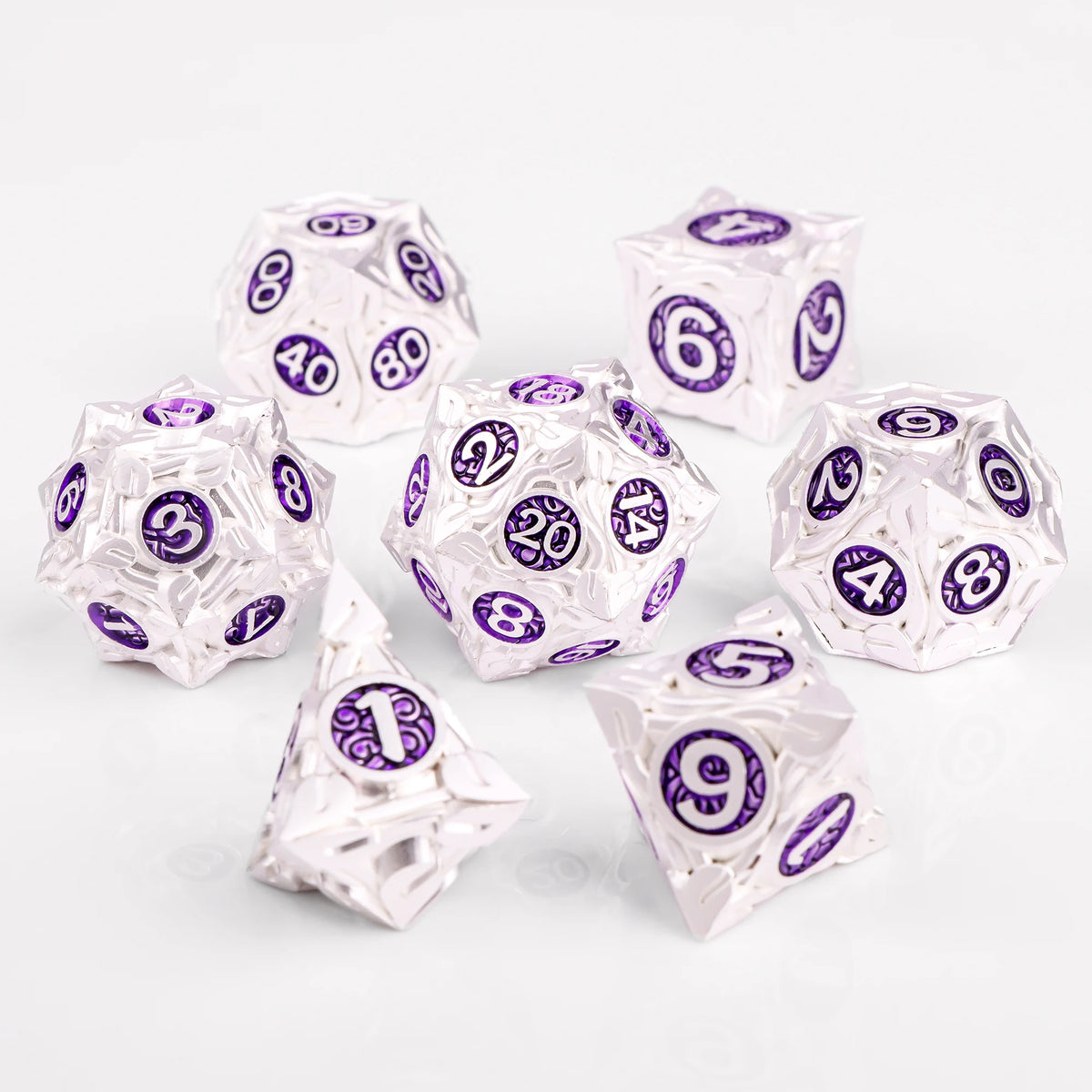 Metal Polyhedral Dice Set for Tabletop RPGs