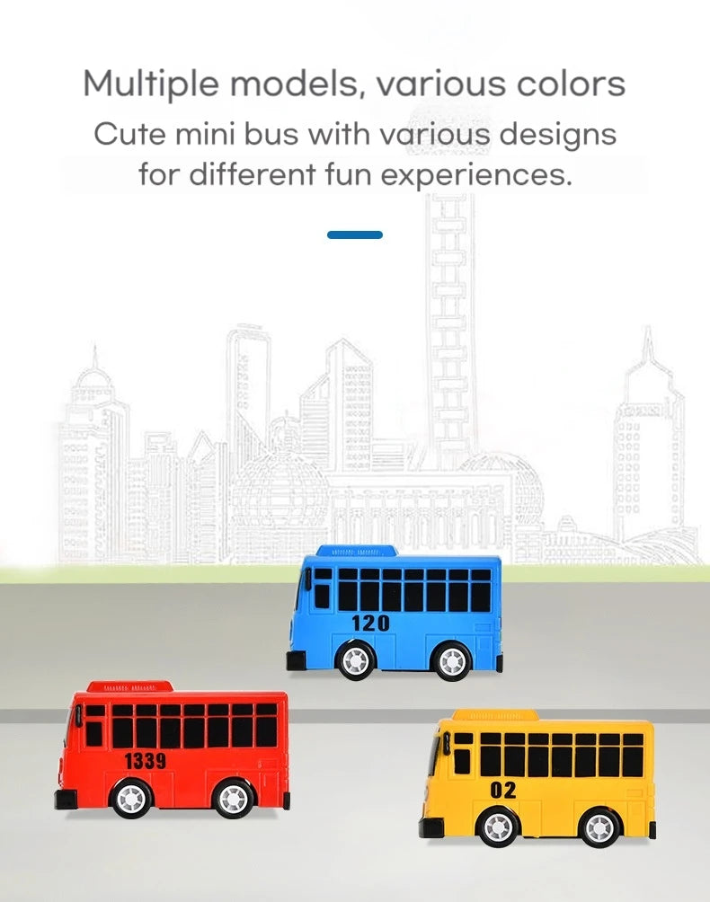 Pull-Back Mini Bus Toy with Openable Doors