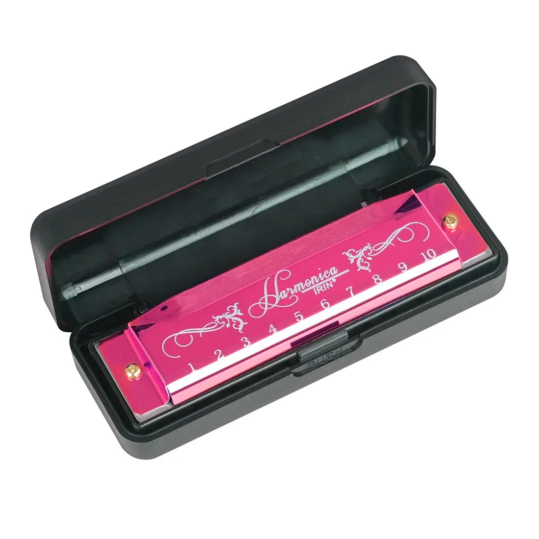 10-Hole C Key Harmonica with Vibrant Metal Shell