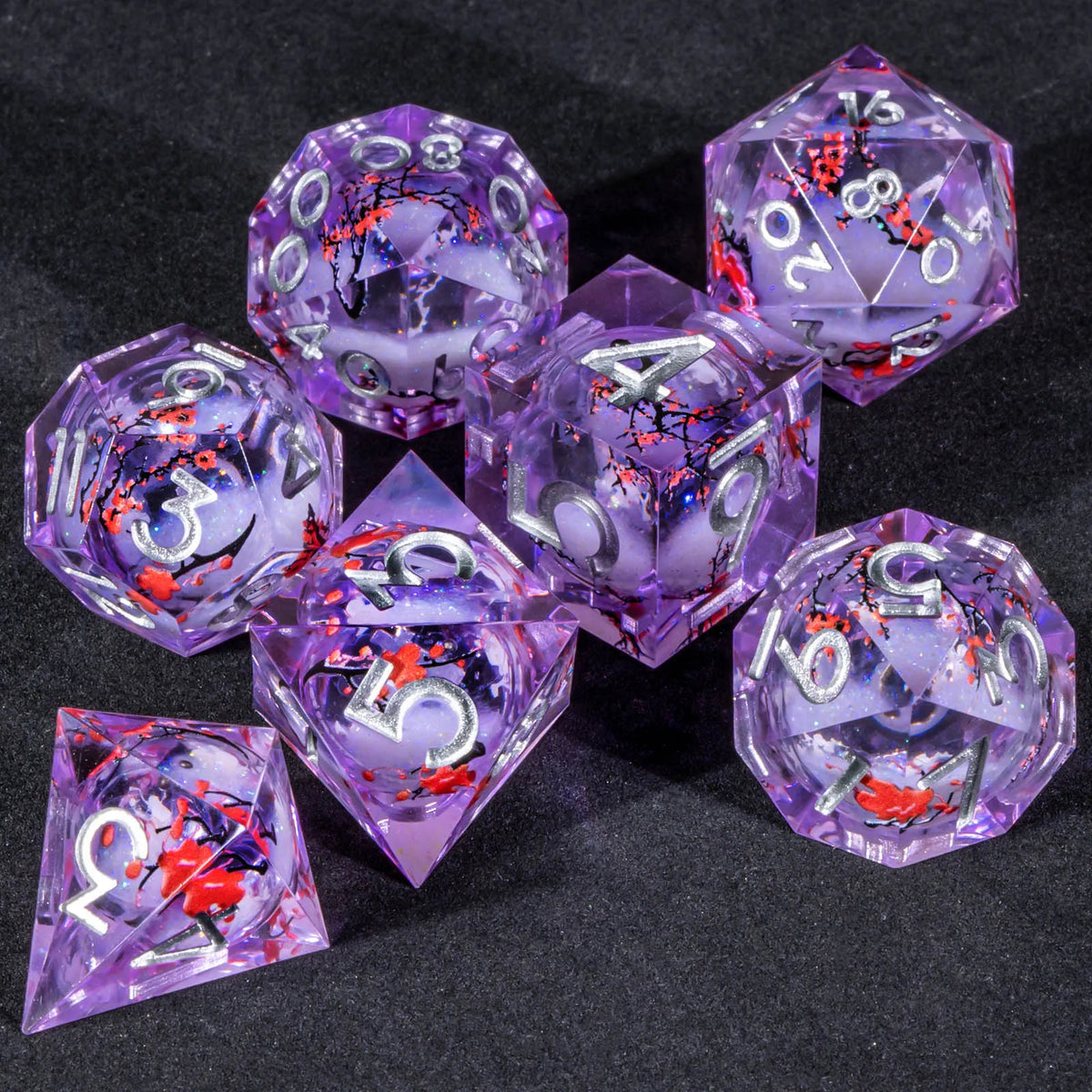 Liquid Core Dice Set for Dungeons & Dragons | Sharp Edge Resin RPG Dice