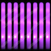 A row of purple LED glow sticks are displayed against a black background.