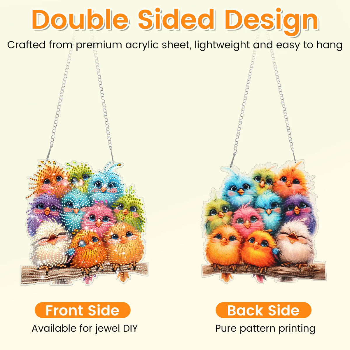 Double sided design of animal-shaped acrylic pendants for jewel DIY and pure pattern printing