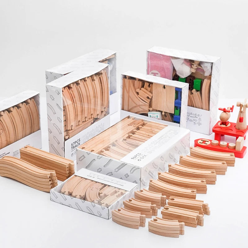 Wooden Train Track Expansion Set – Compatible with All Major Brands
