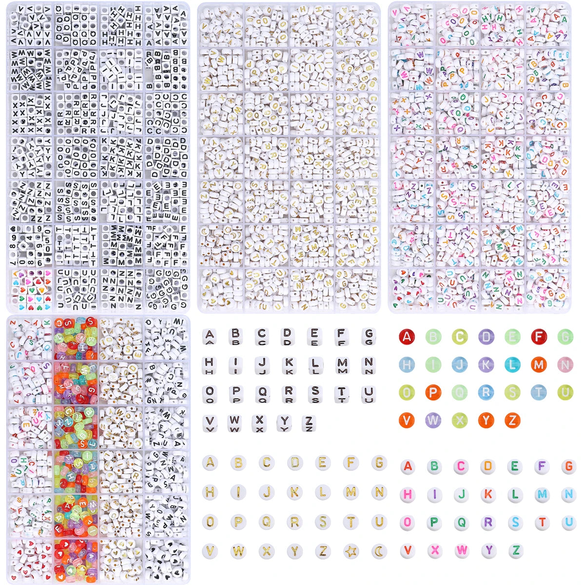 Acrylic Letter Bead Variety Pack for Jewelry Making