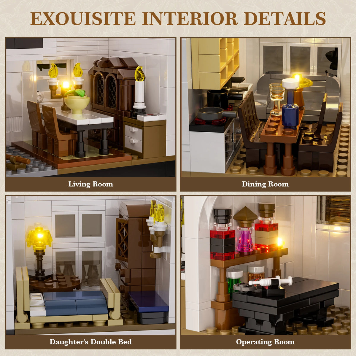 Victorian House Building Block Set (1,877 Pieces)