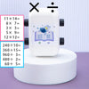 A white 3D roller stamp for math practice showing various addition and subtraction problems.