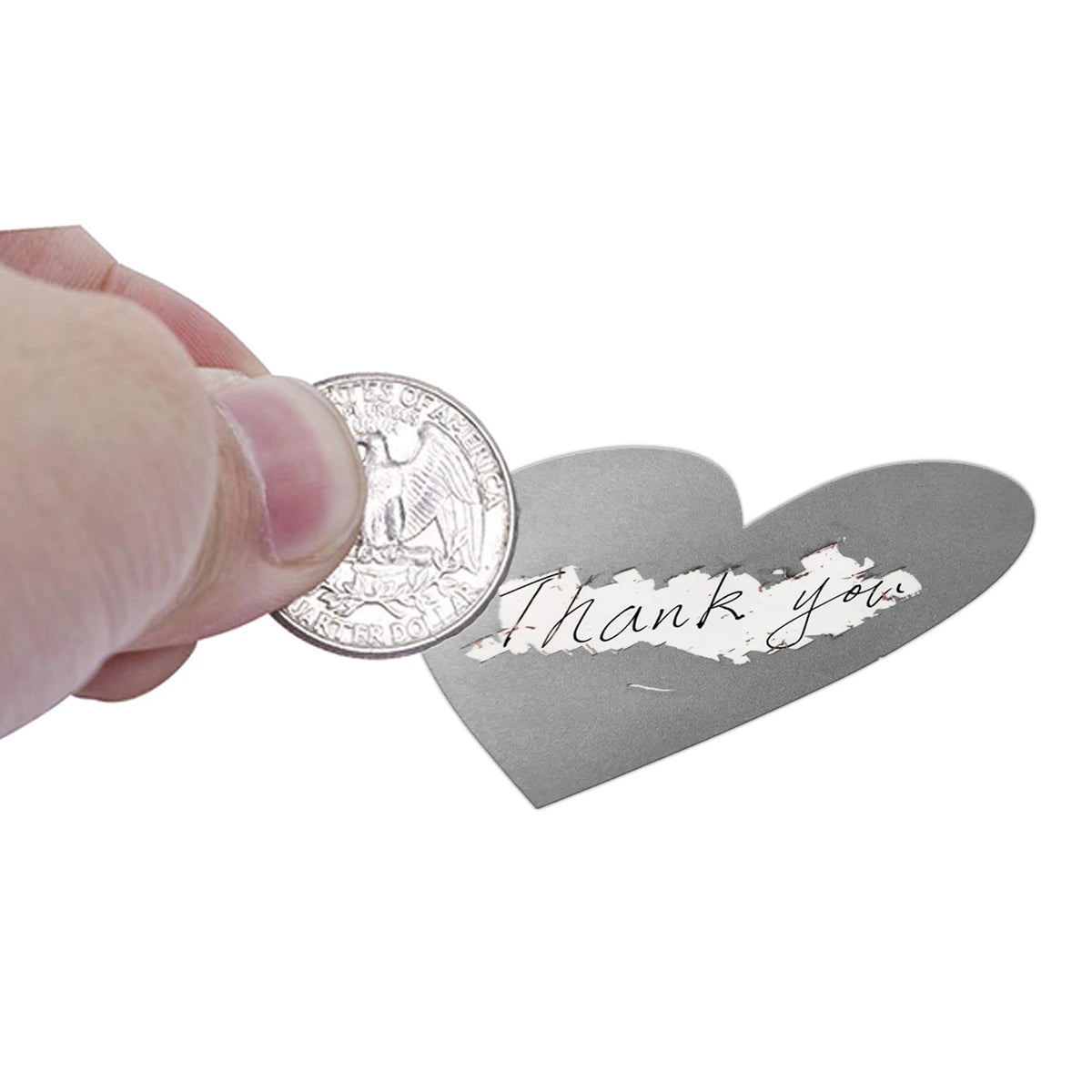 Scratch-Off Heart Stickers for Games, Gifts & DIY Crafts (300 Pack)