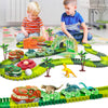 Dinosaur Train Toy Set with Flexible Road Race Track and Dino Car