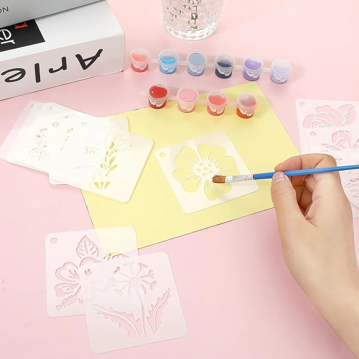 Reusable Floral Plant Painting Stencils – 20-Piece Set for DIY Home Decor, Wall Art & Craft Projects