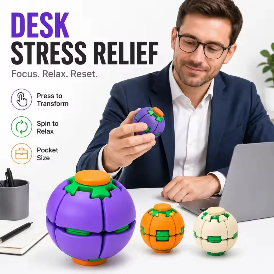 Fidget Gear Ball – Smooth Rotating Stress Relief Desktop Toy