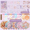 A collection of 20 material stickers and 10 different scenarios for a 3D cabin scene sticker book.