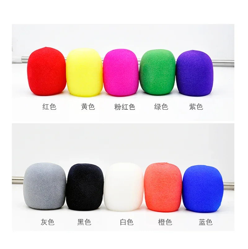 A multi-pack of microphone windscreen foam covers in various colors including red, yellow, pink, green, purple, gray, black, 