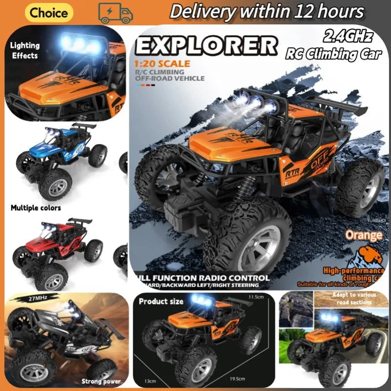 1:20 Scale All-Terrain RC Climbing Car with LED Lights