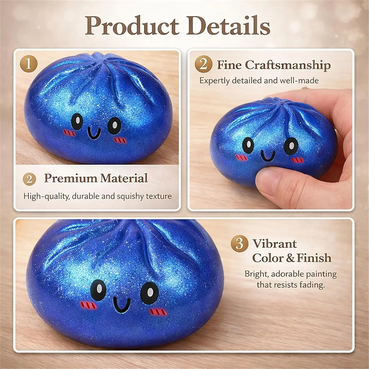 Glitter Dumpling Squishy Stress Relief Toy