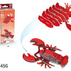 A set of red 3D paper animal puzzles featuring dinosaurs and sea creatures.