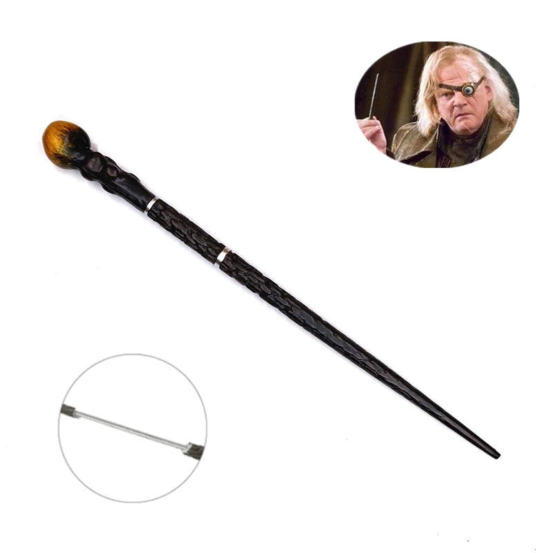 A long, slender metal wand with a golden pommel and a silver tip.