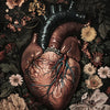 Dark Academia Anatomical Heart Canvas Art with Botanical Fragrance
