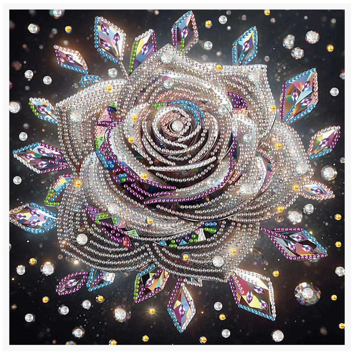 Flower Diamond Art Painting Kit for Beginners, Partial Drill