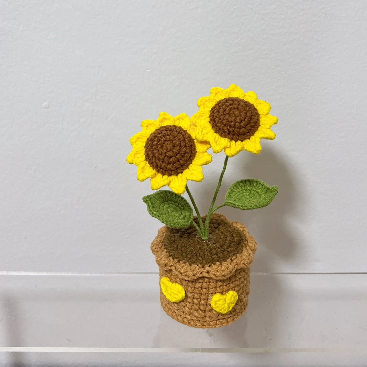Handmade Crochet Sunflower in Pot