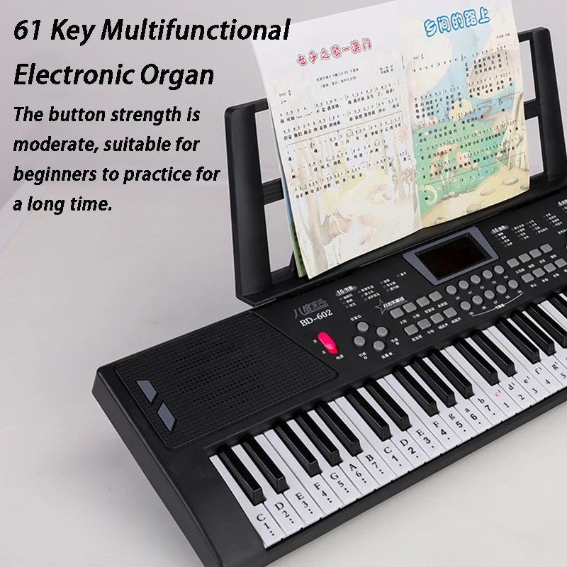 61-Key Portable Electronic Keyboard for Kids with Teaching Features