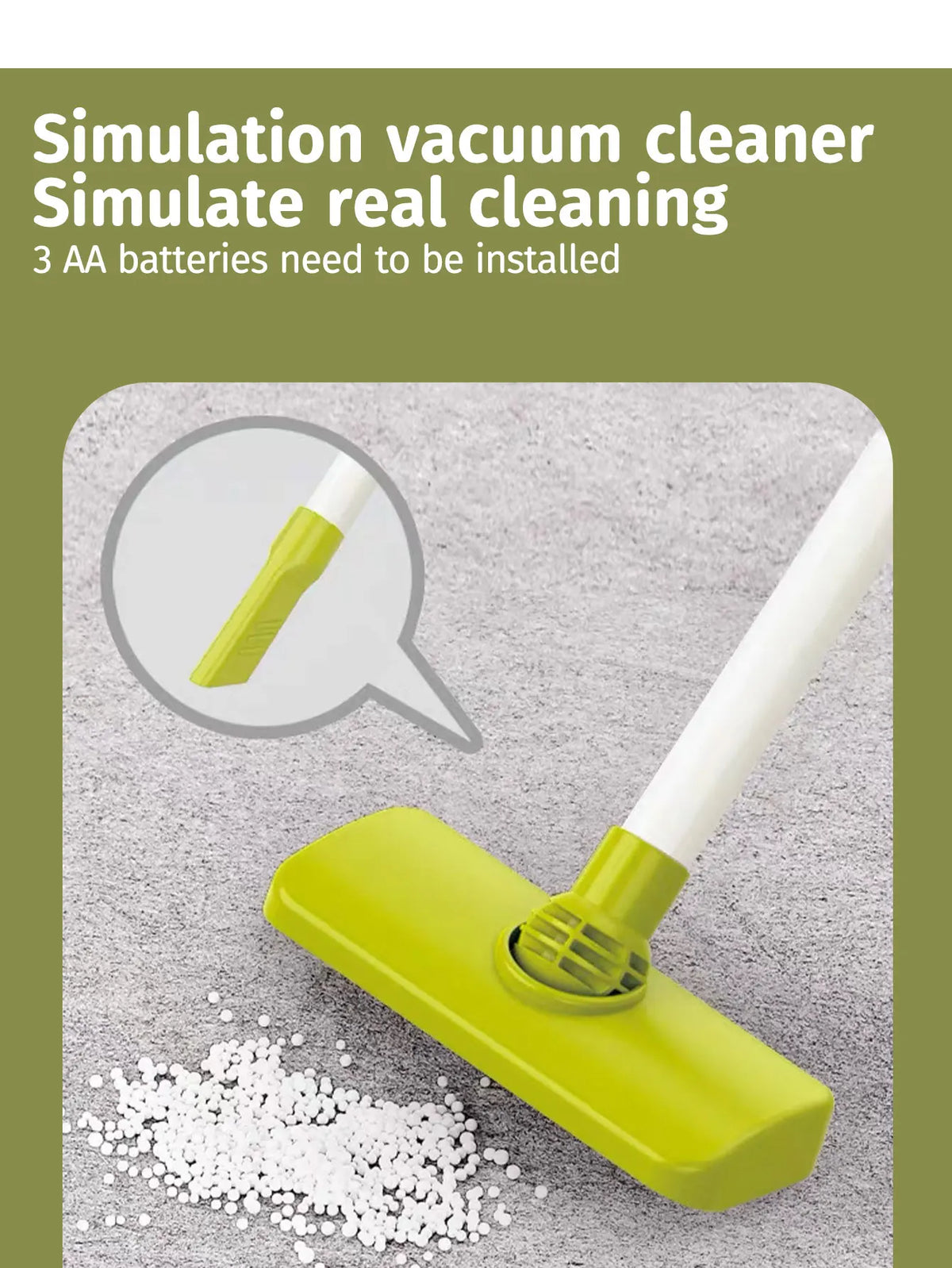 Kids' Pretend Play Cleaning Set with Vacuum & Dustpan