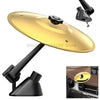 A black car vent drum accessory with a gold-colored circular cover and mounting arm.