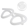Two white replacement pool pump hoses for above-ground Intex systems shown with an inset detail.
