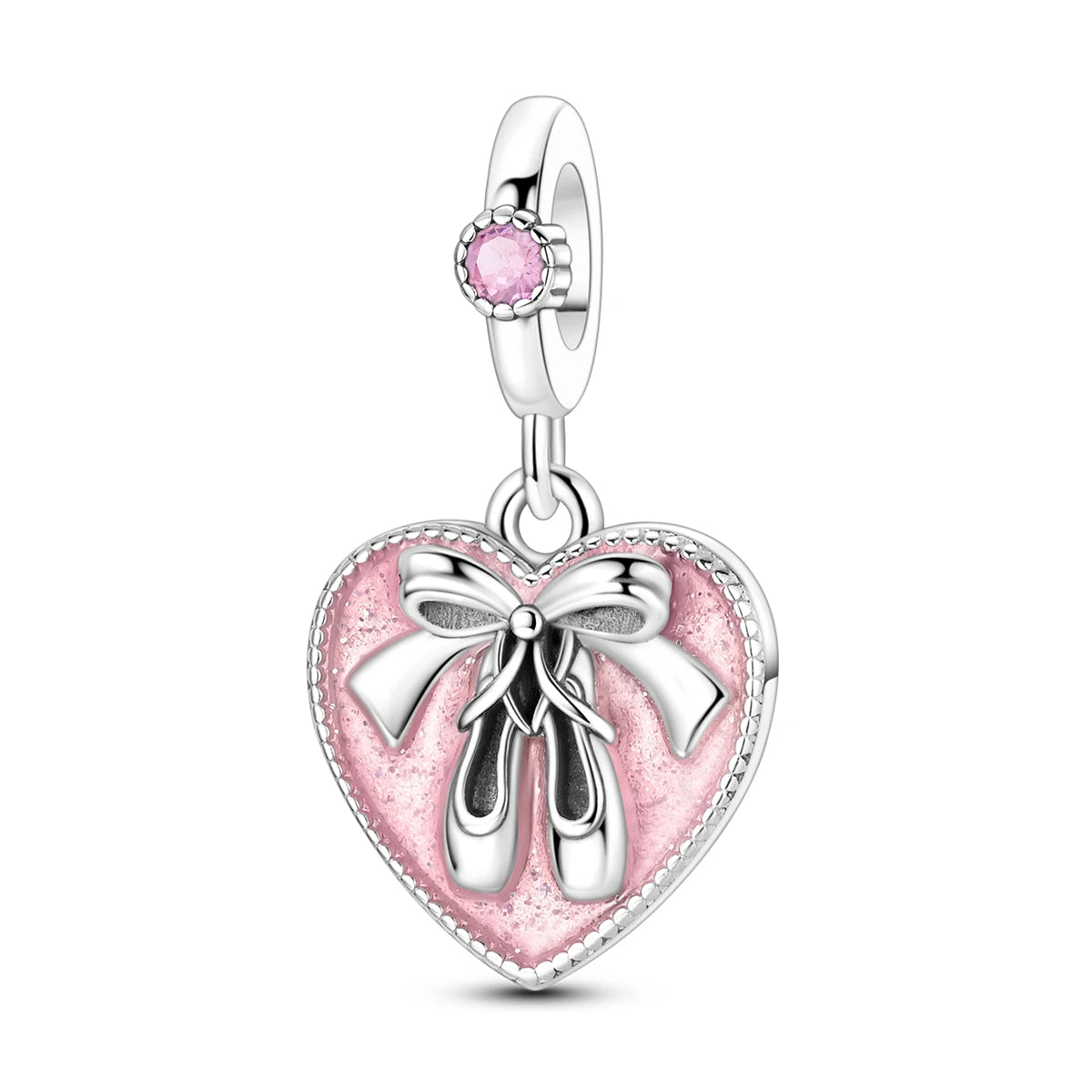 925 Sterling Silver Heart Charm Beads for Bracelets and Necklaces