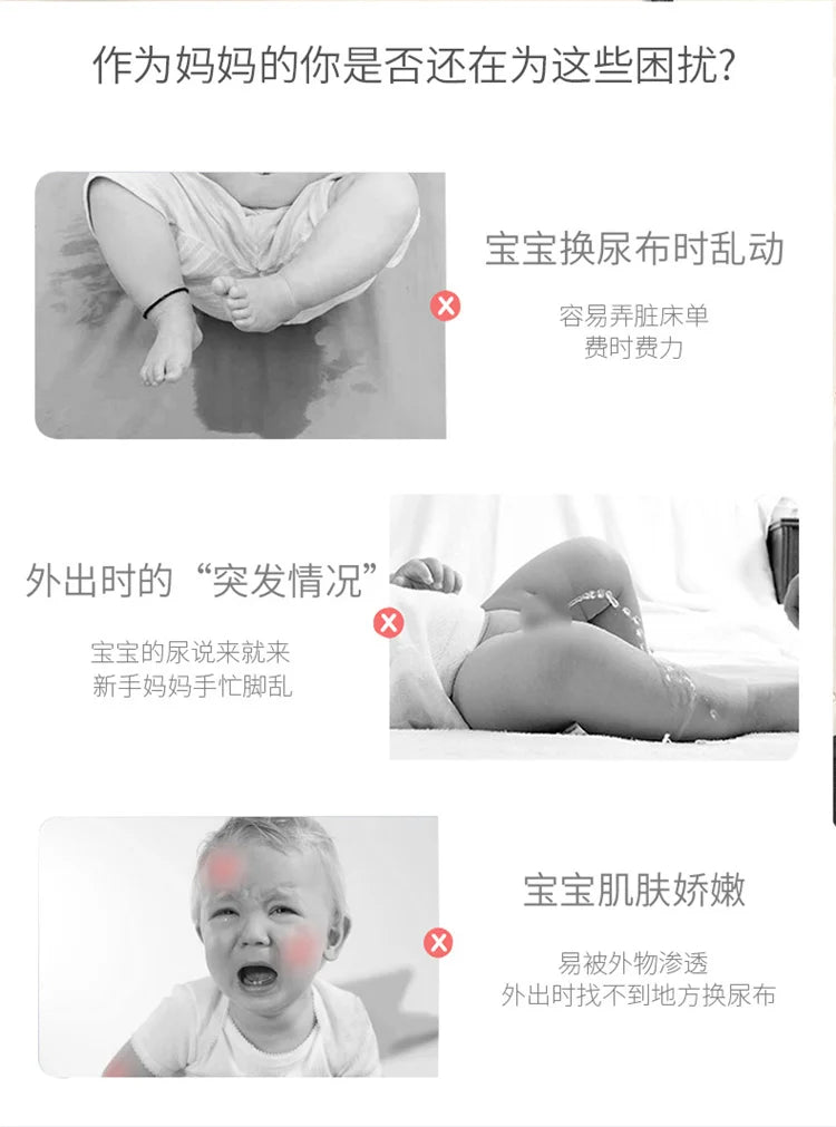 Portable Waterproof Baby Changing Pad with Storage Bag