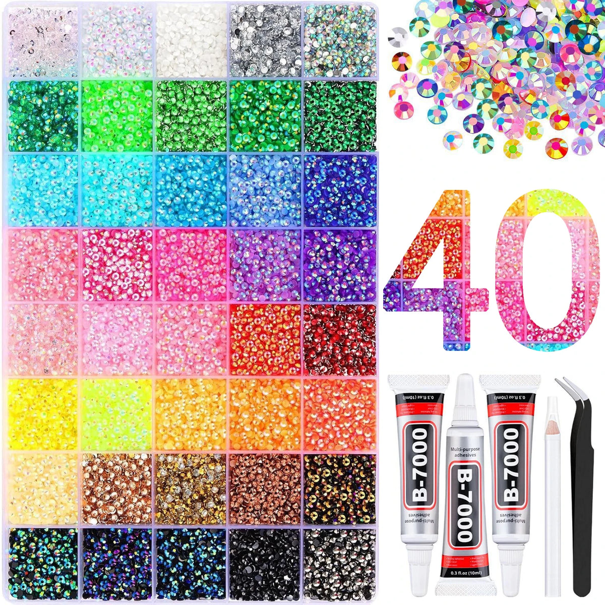 A grid of colorful resin jelly rhinestones and craft gems in various shades and sizes.