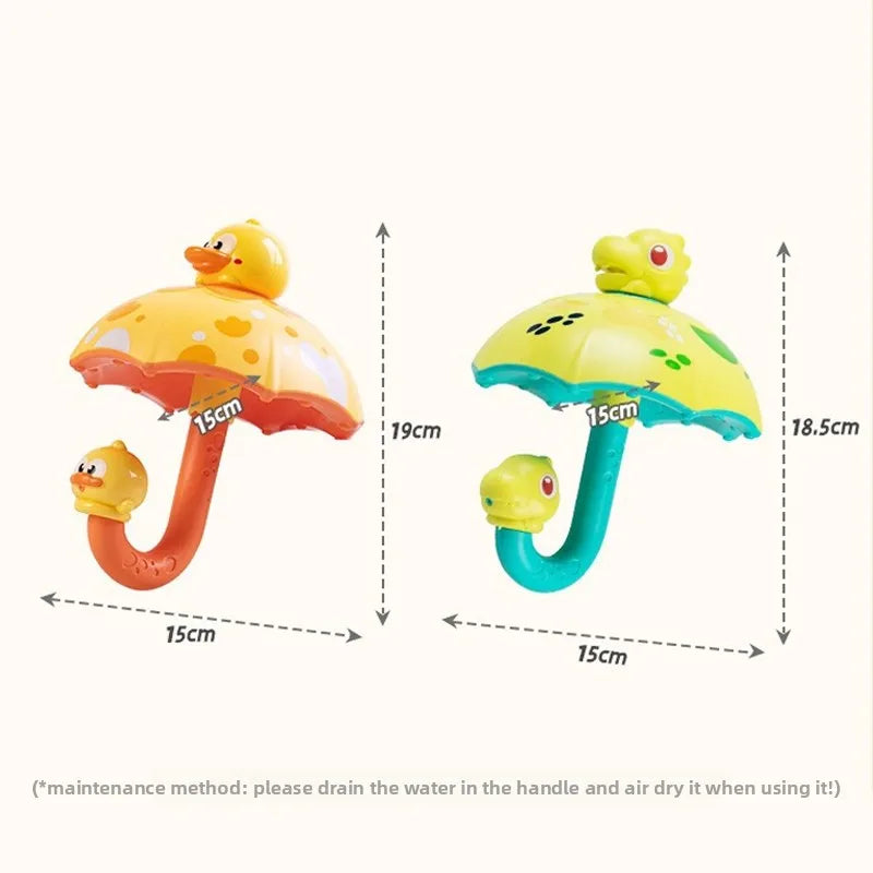 Rotating Water Umbrella Bath Toy for Toddlers – Duck & Dinosaur Sprinklers