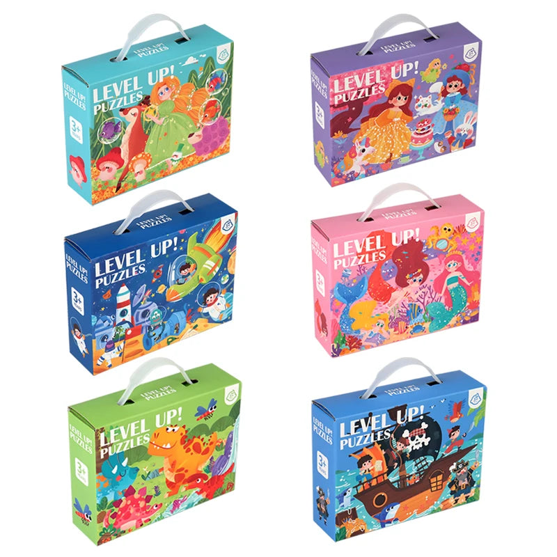 Montessori Wooden Cartoon Puzzle Set for Kids