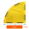 Yellow triangular magnetic building block sector for STEM learning toys