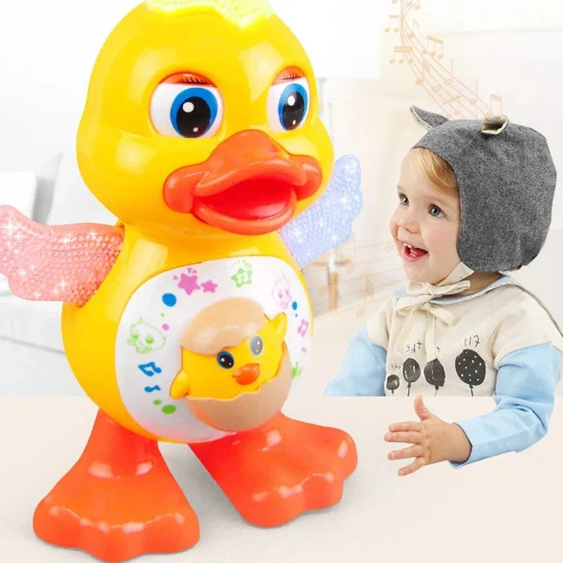Electric Dancing Duck Toy with Music and Light-Up Eyes