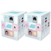 A white blind box collectible featuring mini figures of characters from Alien Stage.