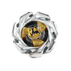 A silver metal spinning top featuring a central flame design and precision balance.