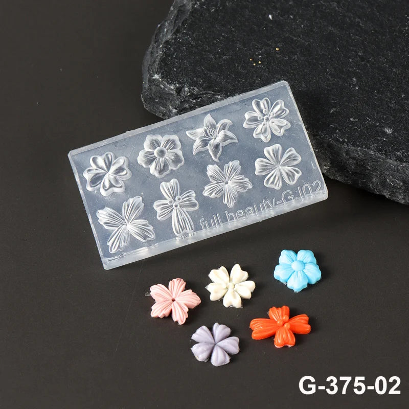 Floral Silicone Nail Art Stencils for 3D Design