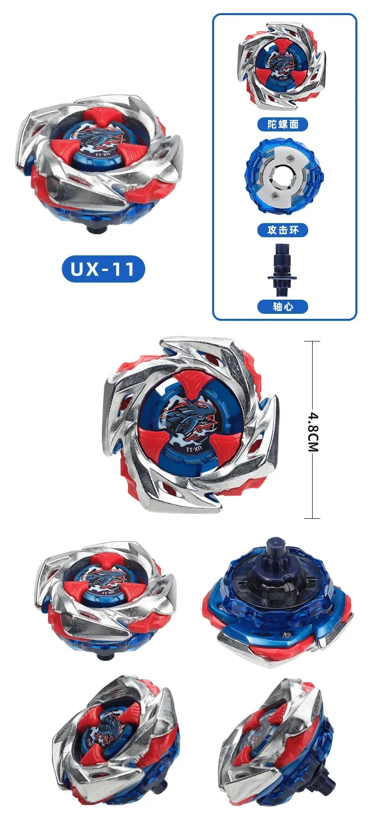 Metal Spinning Top Battle Toy with Launcher