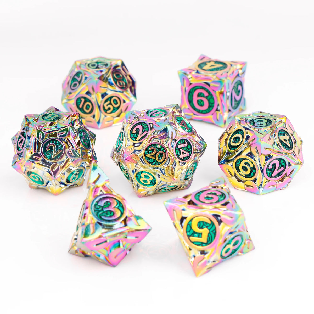 Metal Polyhedral Dice Set for Tabletop RPGs