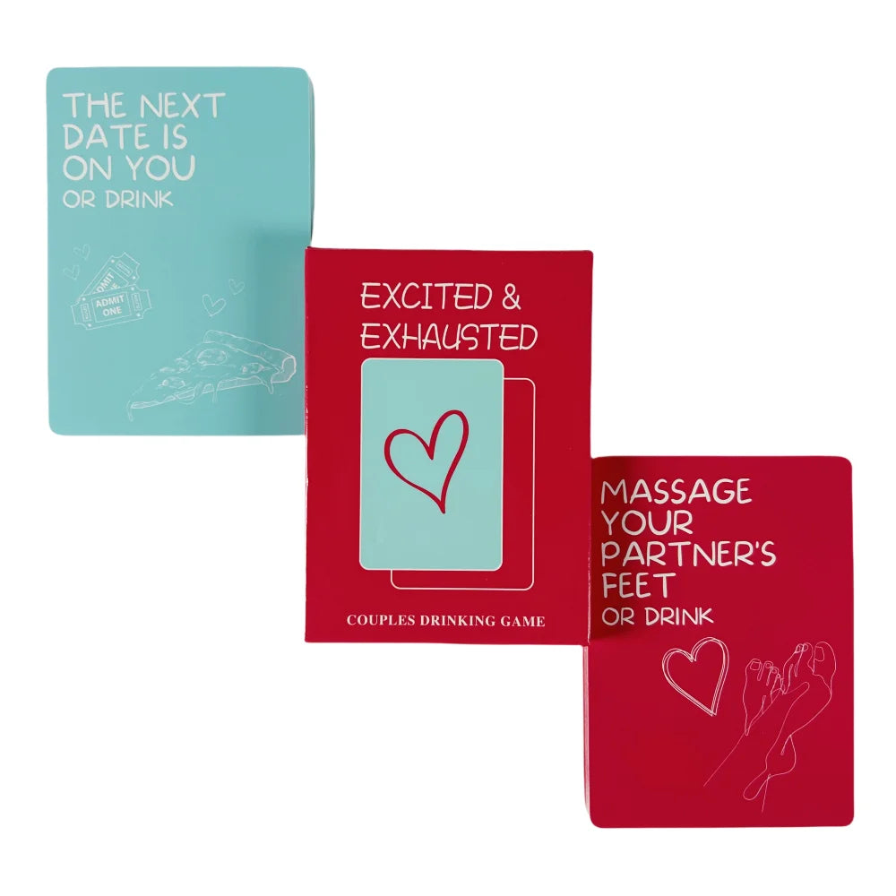 Excited vs. Exhausted: Couples Drinking Card Game