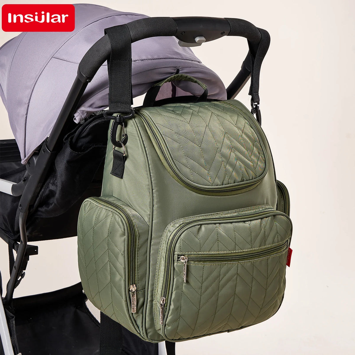 Large-Capacity Waterproof Diaper Backpack for Parents on the Go