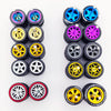 1/64 Scale Alloy Car Wheels with Rubber Tires - 10 Sets