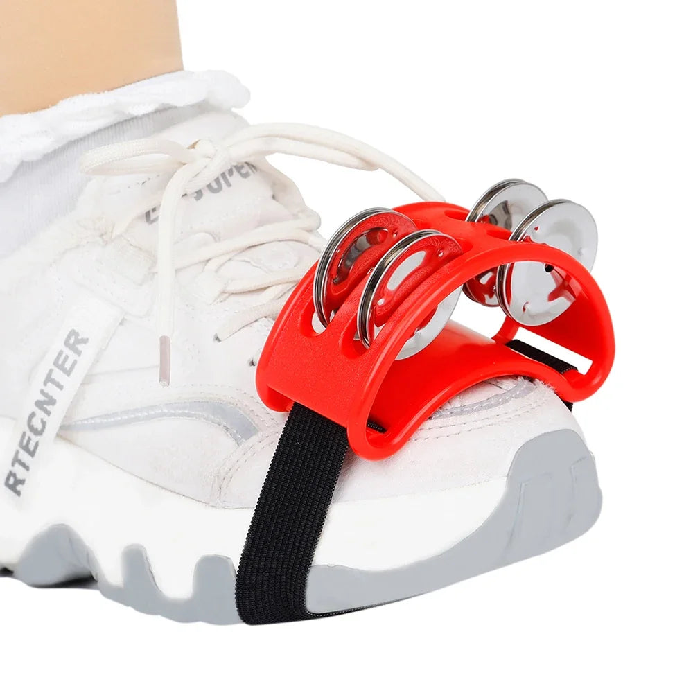 Foot Tambourine with Jingle Bells – Rainbow Percussion Instrument