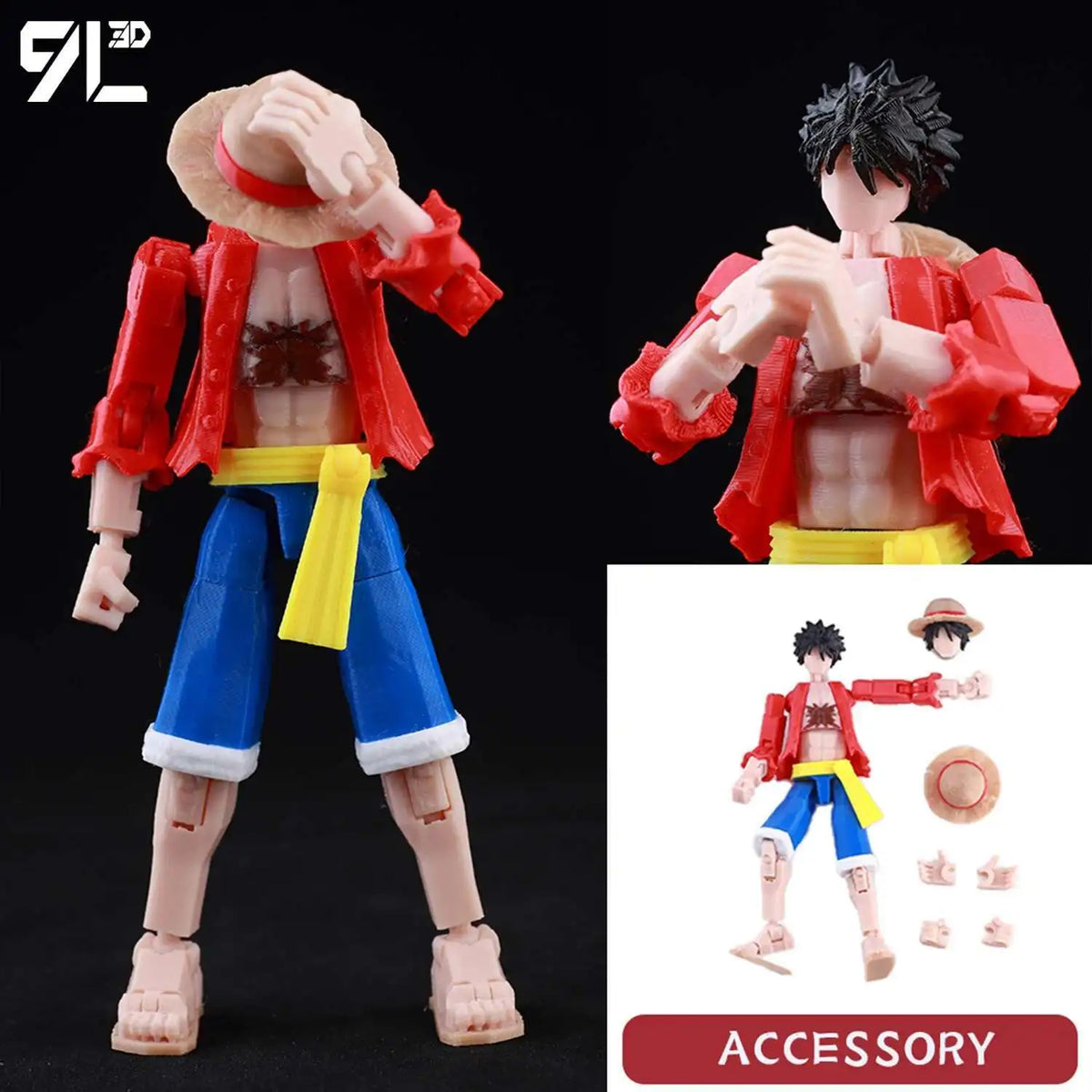 A fully articulated 14cm action figure of Jujutsu Kaisen Yuji Itadori in a red jacket and blue pants.
